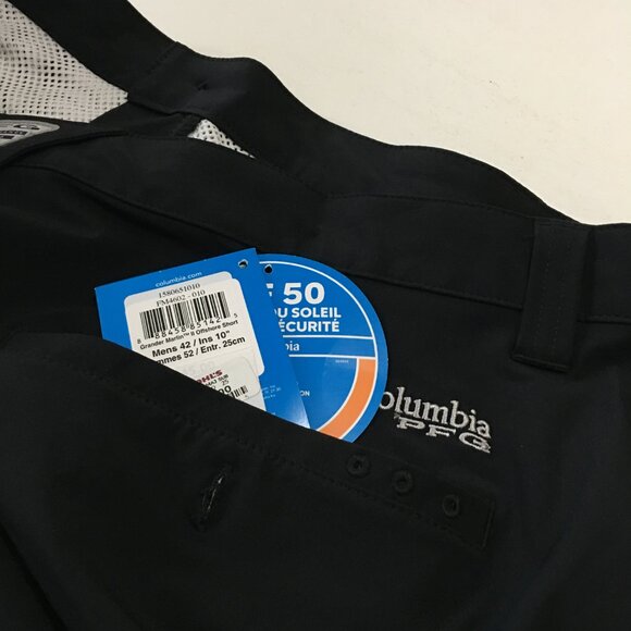 Columbia PFG Omni-Shield Men’s Shorts Size 42 Black Fishing NWT UPF 50 - Picture 9 of 13